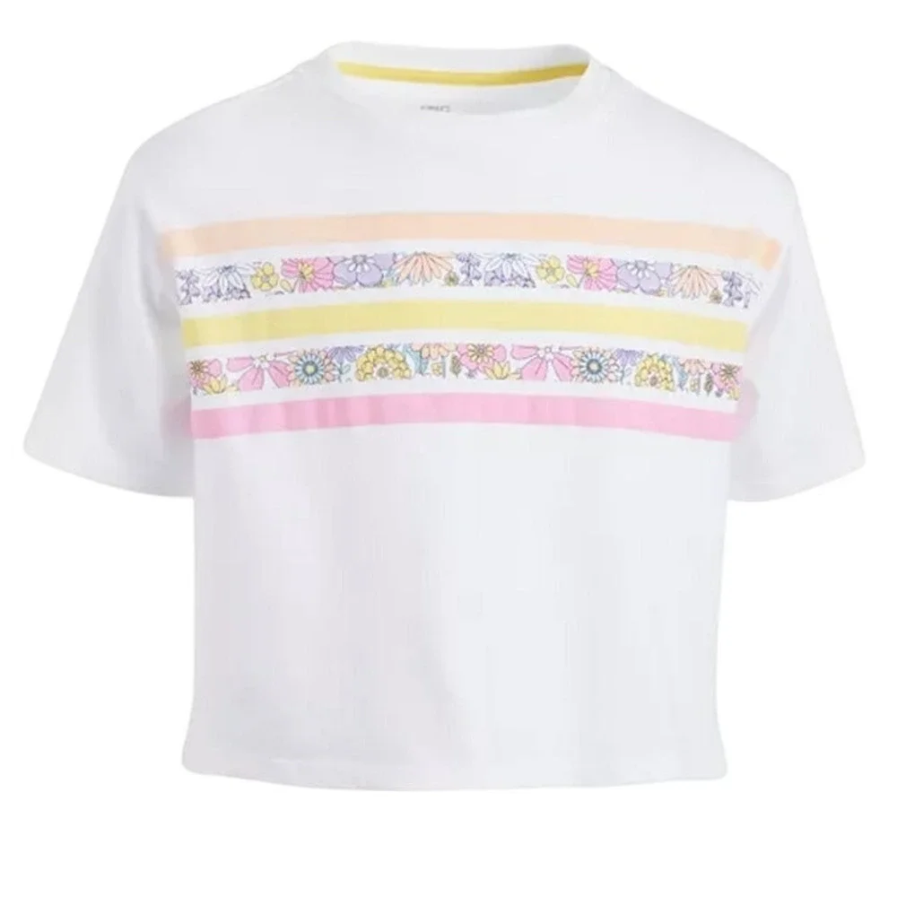 Epic Threads Big Girls Striped Graphic Boxy Top M